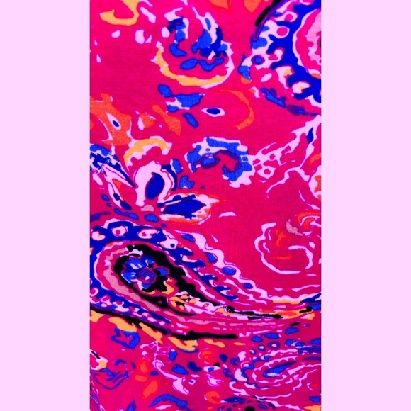 Rafaella Medium Pink Paisley Long Sleeve Button Shoulder Stretch Knit Top - Picture 3 of 5